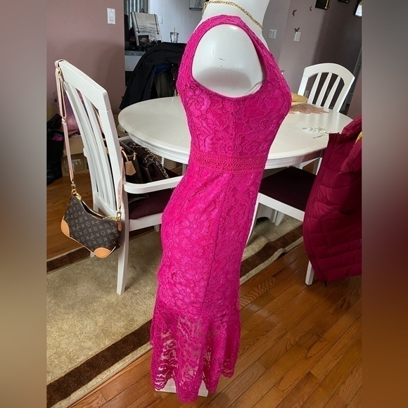 NANETTE Lepore Lace Midi Passion Pink Dress Size 2 - Picture 12 of 16
